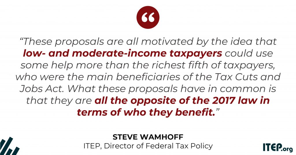 Five Recent Federal Tax Credit Proposals Target Benefits to Bottom 60 Percent of Taxpayers