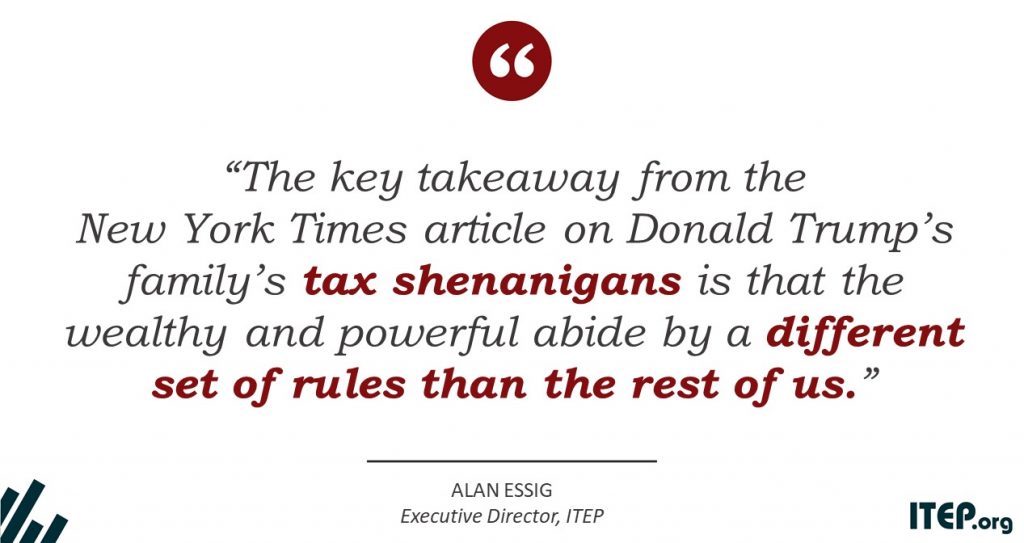 NYT Expose on Trump Family Tax Avoidance Demonstrates There’s a Different Set of Rules for the Rich and Powerful