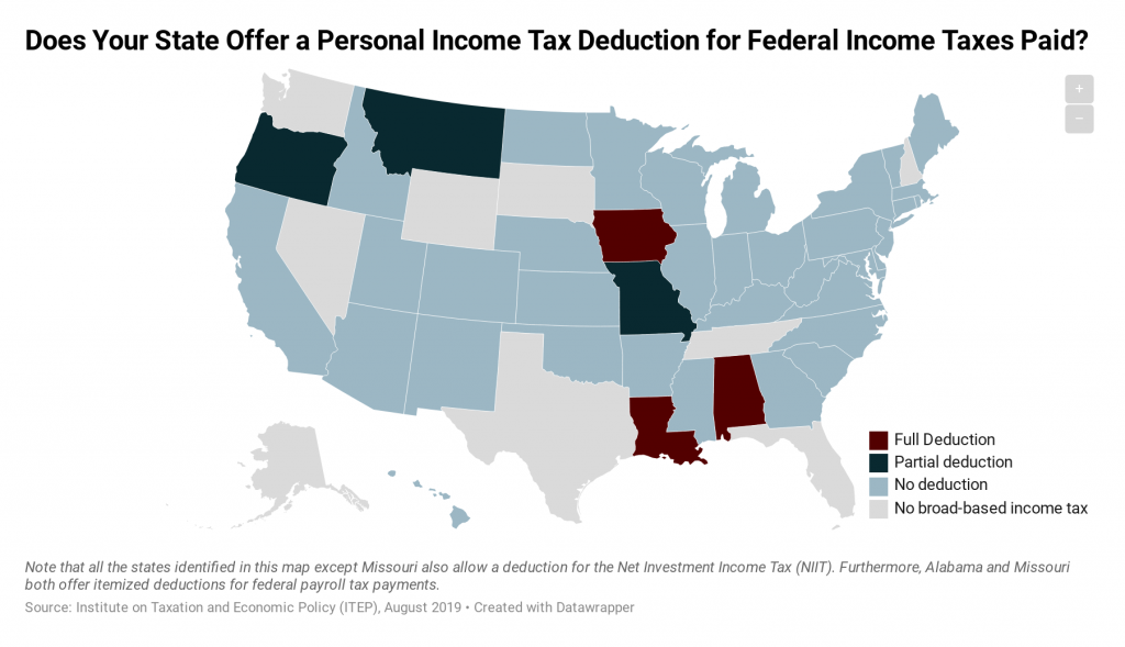 Which States Allow Deductions for Federal Income Taxes Paid?