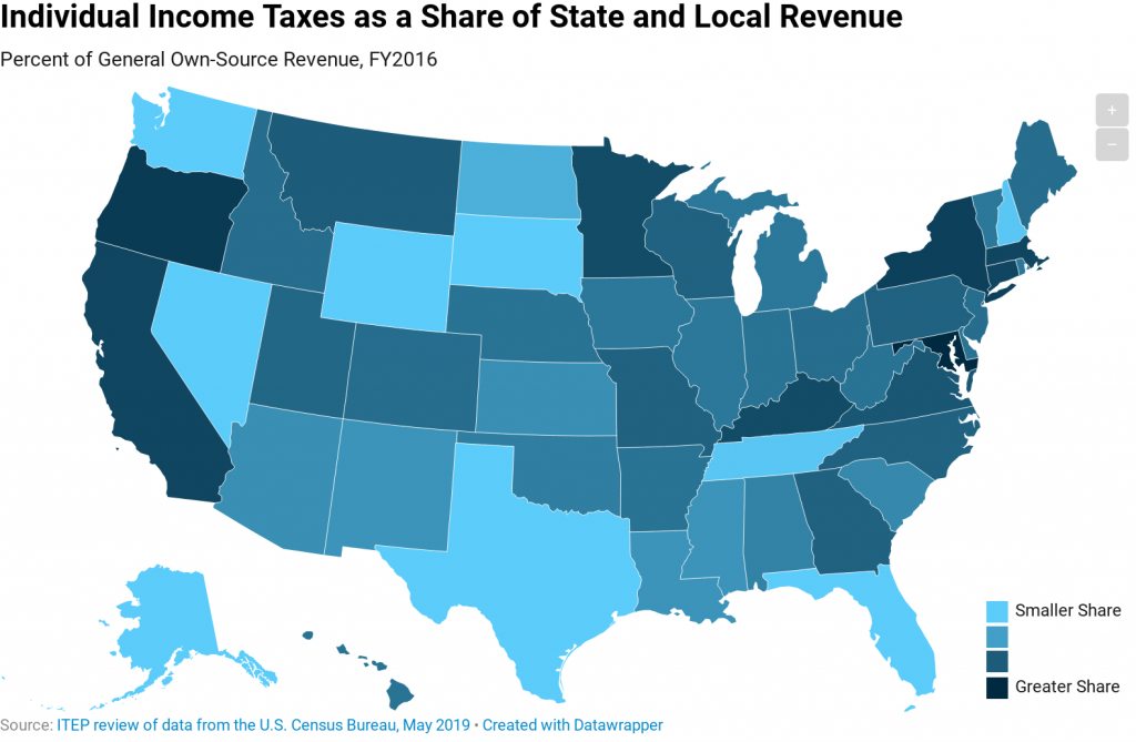 How Heavily Does Your State Rely on Individual Income Taxes?