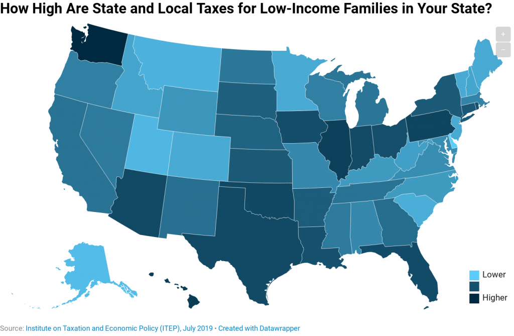 Which States Have the Highest Tax Rates for Low-income People?