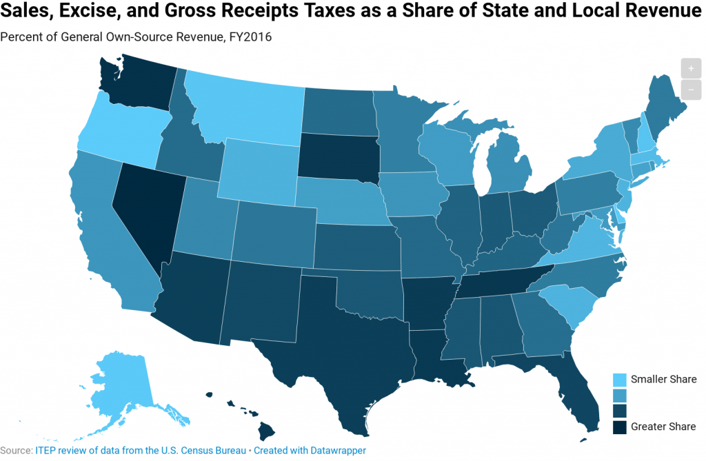 How Heavily Does Your State Rely on Sales Taxes?