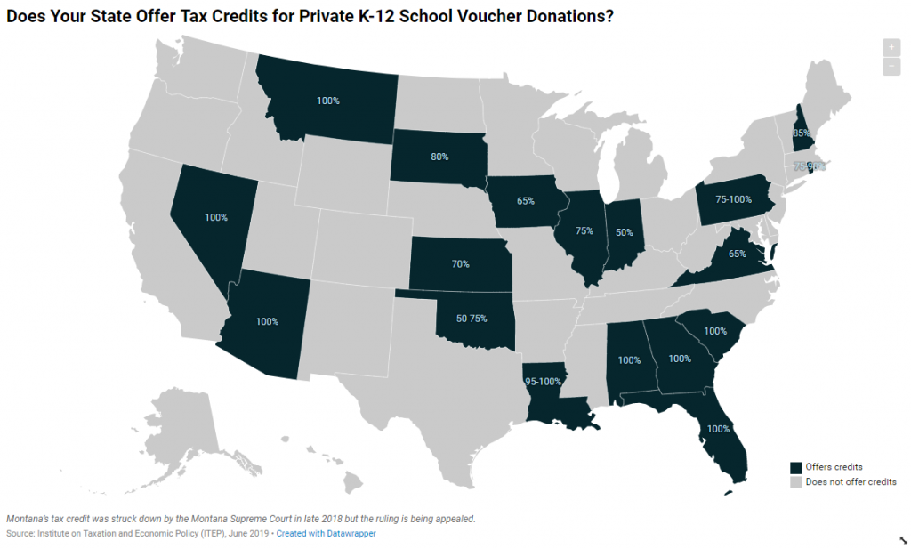 Does Your State Offer Tax Credits for Private K-12 School Voucher Donations?